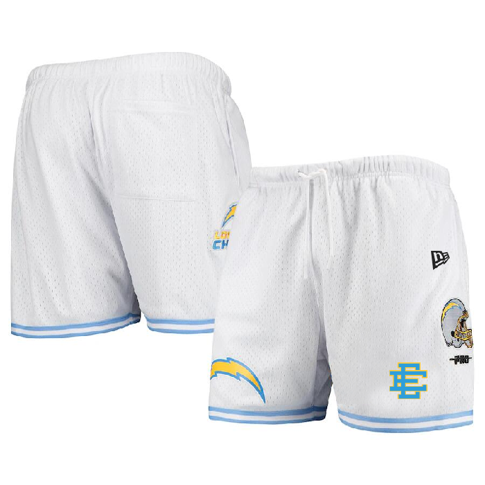 Men's Los Angeles Chargers Pro White/Blue Shorts 001